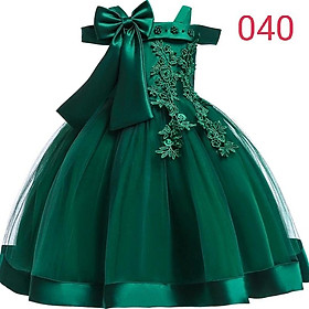 đầm công chúa bé gái , váy bé gái , váy công chúa xanh ve chai 8-40kg