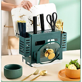 Mua bộ cắm dao thớt bằng inox 304 sơn tĩnh điện màu xanh cổ vịt phong cách hiện đại sang trọng mẫu mới 2021