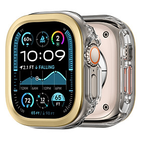 Mua Ốp Case PC Trong Suốt Viền Màu cho Apple Watch Ultra 1/2 49mm - Hàng Chính Hãng