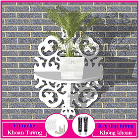 Mua Kệ treo tường trang trí không cần khoan  chất liệu gỗ nhựa cao cấp màu trắng  decor không gian sống - C06