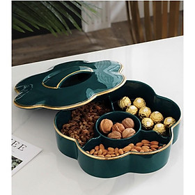 Mua HỘP KHAY ĐỰNG MỨT CHIA NHIỀU NGĂN ĐỂ BÀN ĂN ĐẸP MẮT TRANG TRÍ TẾT GOLDEN EMERALD