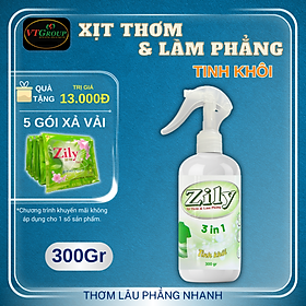 Xịt thơm & làm phẳng quần áo Zily chai 300g - Tặng 5 gói xả vải Zily
