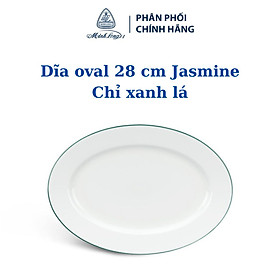 Mua Dĩa oval 28 cm - Jasmine - Chỉ xanh lá - Gốm sứ cao cấp Minh long 1