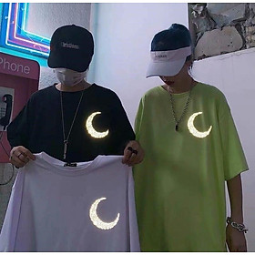 3 Color【M-5XL】Fashion Short Sleeve T-shirt Men Printed Moon Pattern Student Couple Short T-shirt Unisex T-shirt Summer New Style Oversize Couple Wear