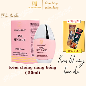 Kem chống nắng kiêm kem lót nâng tông da Nhật Kim Anh Laura Sunshine Pink Sun 50ml