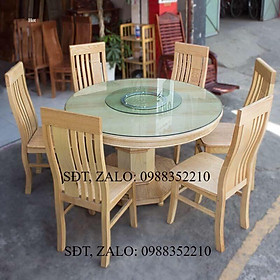 Mua Bàn ăn gỗ sồi tròn 6 ghế