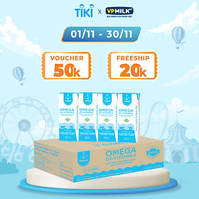 Sữa Dinh Dưỡng Tiệt Trùng VPMilk Omega Ít Đường dạng hộp cho bé trên 1