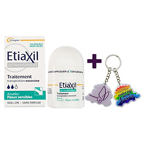 Lăn Khử Mùi ETIAXIL Détranspirant Traitement Aisselles Peaux Sensibles 15ml (Dành Cho Da Nhạy Cảm) + Tặng 1 Móc Khóa Nhựa 2 Mặt