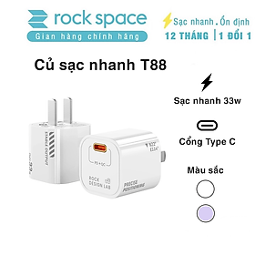 Củ sạc nhanh iph chuẩn PD 33W Rockspace T88 ổn định không nóng hàng chính hãng bảo hành 12 tháng bảo hành 1 đổi 1