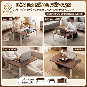 Bàn học gấp gọn mặt gỗ chân nhựa - giao màu ngẫu nhiên