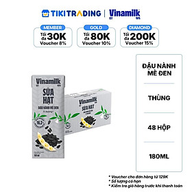 Thùng 48 hộp Sữa hạt đậu nành mè đen Vinamilk 180ml