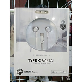 Tai nghe nhét tai SENDEM X99 chống ồn chân cắm Type C, dây dù cao cấp âm thanh cực hay - Hàng chính hãng