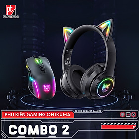 Mua Combo Onikuma Gaming 2 Không Dây (Tai Nghe B90 Black + Chuột CW905 wireless 2.4G Black) - Hàng Chính Hãng