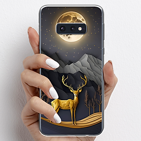 Ốp lưng cho Samsung Galaxy S10E nhựa TPU mẫu Nai vàng và mặt trăng