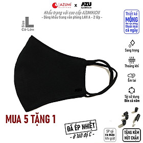 Khẩu trang vải Azumikichi màu đen, khẩu trang thời trang cao cấp sang trọng