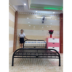 Giường sắt kiểu bo góc rẻ đẹp - 1m4x2m (hình thật) - Nội Thất Bảo An