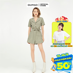Jumpsuit nữ thiết kế phối nút kết hợp thắt eo GUMAC DB566