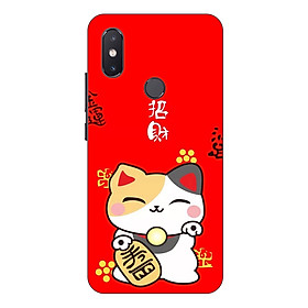 Ốp lưng điện thoại Xiaomi Mi 8 SE hình Mèo May Mắn Mẫu 3 - Hàng chính hãng
