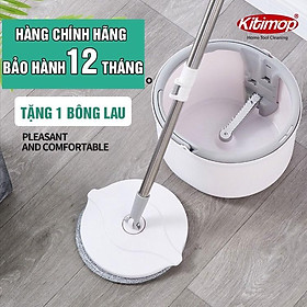 Mua Bộ lau nhà thông minh K8 thùng vắt xoay tròn nhựa PP  Cán inox dài 134cm  miếng lau 25cm