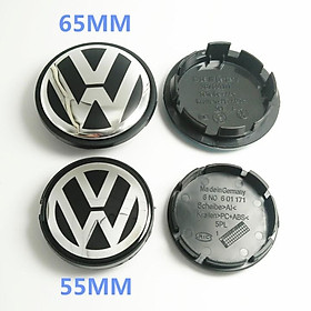 Logo chụp mâm, ốp lazang bánh xe ô tô Volkswagen, đường kính 55mm và 65mm