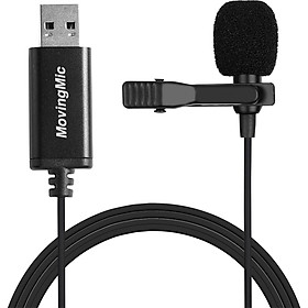 Fun Mini Microphone for PC Computer USB Straight Plug with 1.5m Cable Portable Clip-on Omni-Directional Stereo Mic - black