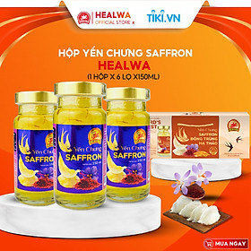 Hộp yến chưng Saffron Healwa (150ml x 6 lọ x 1 hộp) giúp da trở nên hồng hào mịn màng đầy sức sống ngăn ngừa lão hóa da