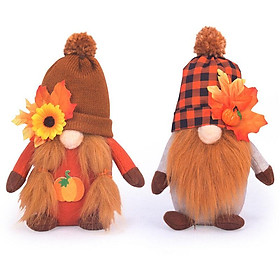 Hai mảnh mùa thu trang trí gnome yêu tinh trong Lễ Tạ ơn mềm Gnome Pumpkin Maple Dande cho Nhà bếp HOẠT ĐỘNG Trang trí lễ hội