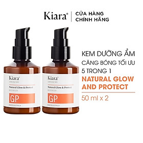Combo 2 Chai Kem dưỡng ẩm phục hồi da Kiara Natural Glow & Protect 2x50ml