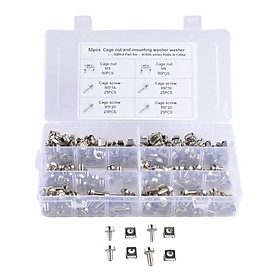 100 Pack of M5*16 M5*20 M6*16 M6*20 Rack Mount Screws Washers & Cage Nuts