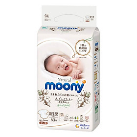 Tã Bỉm Moony Natural Dán Quần Nội Địa Nhật NB63 S58 M46 L38 L36 XL32