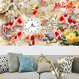 Mua Tranh thêu cá đồng hồ hạnh phúc LV3366 - kích thước: 60 * 45cm. (TRANH CHƯA LÀM)