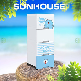 Mua Tủ nhựa sơ sinh 4 ngăn Happy Baby SUNHOUSE KS-CA343B4 - Hàng chính hãng