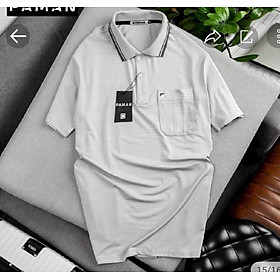 Áo thun nam cổ bẻ kiểu trơn có 1 túi áo