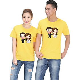 Bộ Áo Thun Đôi Nam Nữ Màu Vàng A279