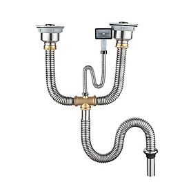 Bộ xi phông 2 hố inox 304 xịn