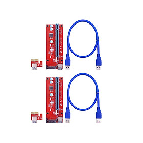 2x VER007 PCI-E Riser Card 007S PCI Express USB 3.0 60CM Cable for ETH Coin