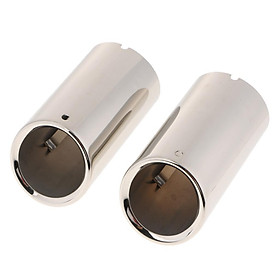 Pair Car Exhaust Muffler Tail Pipe Tip For Volkswagen Golf New Bora Silver