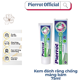 [ MUA 2 TẶNG 1 HỘP BÔNG TĂM CARE4U ] Kem đánh răng chống hình thành mảng bám Pierrot 75ml
