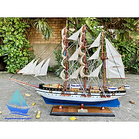 Mô hình thuyền buồm Gorch Fock dài 77cm, thuyền gỗ trang trí, quà tặng cao cấp cho khách hàng đối tác