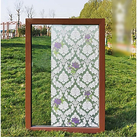 Mua COMBO 5M DECAL GIẤY DÁN KÍNH KEO SẴN KHỔ 45CM MẪU HOA HỒNG TÍM