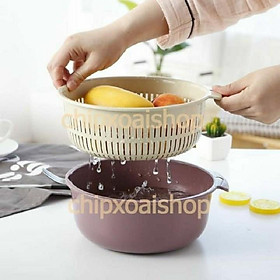 Mua Rổ Nhựa Kèm Chậu Rửa Rau Củ Quả