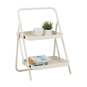 Kệ đựng đồ đa năng 2 tầng bằng sắt xếp gọn IDA màu trắng ngà | Index Living Mall - Phân phối độc quyền tại Việt Nam