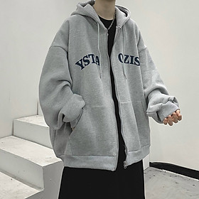 Áo Khoác Jacket Hoodie Zip Nỉ Thu Đông Nam Nữ YSTAOZIS Unisex Form Rộng