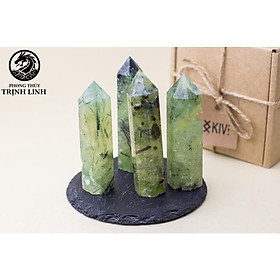 Mua Trụ đá thanh tẩy Prehnite dùng trong Tarot  reiki  thiền định yoga cân bằng  phong thủy (KHÔNG KÈM ĐẾ)