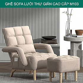 Ghế Sofa Lười Thư Giãn Đa Năng Kèm Đôn Để Chân M103, Có Thể Điều Chỉnh Độ Nghiêng, Sang Trọng, Hiện Đại, Thoải Mái, Ghế Sofa Đơn Cho Bà Bầu