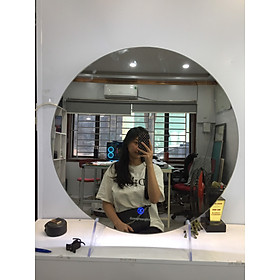 Mua Gương tròn để bàn có đế cảm ứng treo tường  gương led hậu  trang điểm decor cute kích thước D40cm