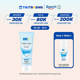 Sữa rửa mặt dưỡng ẩm dạng gel cho da nhạy cảm Hada Labo Advanced Nourish For Sensitive Skin Cleanser 80g