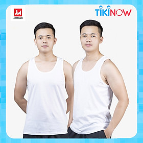 Hình ảnh Combo 2 áo ba lỗ nam, áo 3 lỗ nam, sợi cotton mềm mịn, thấm hút mồ hôi tốt, thoáng mát, mặc thoải mái JAMANO