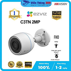 Camera IP Wifi hồng ngoại EZVIZ C3TN 2MP FHD 1080P Mẫu mới 2022 - Camera ngoài trời chuẩn nén H265, tích hợp mic thu âm, hỗ trợ thẻ nhớ lên 256G, hàng chính hãng