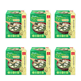 Combo 6 hộp Canh rong biển chay Asuzac (Canh rong biển đậu hũ Asuzac hộp 48g- Canh rong biển Miso Asuzac hộp 50g)